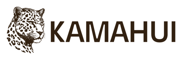 Kamahui — logo horizontal marrom respiro