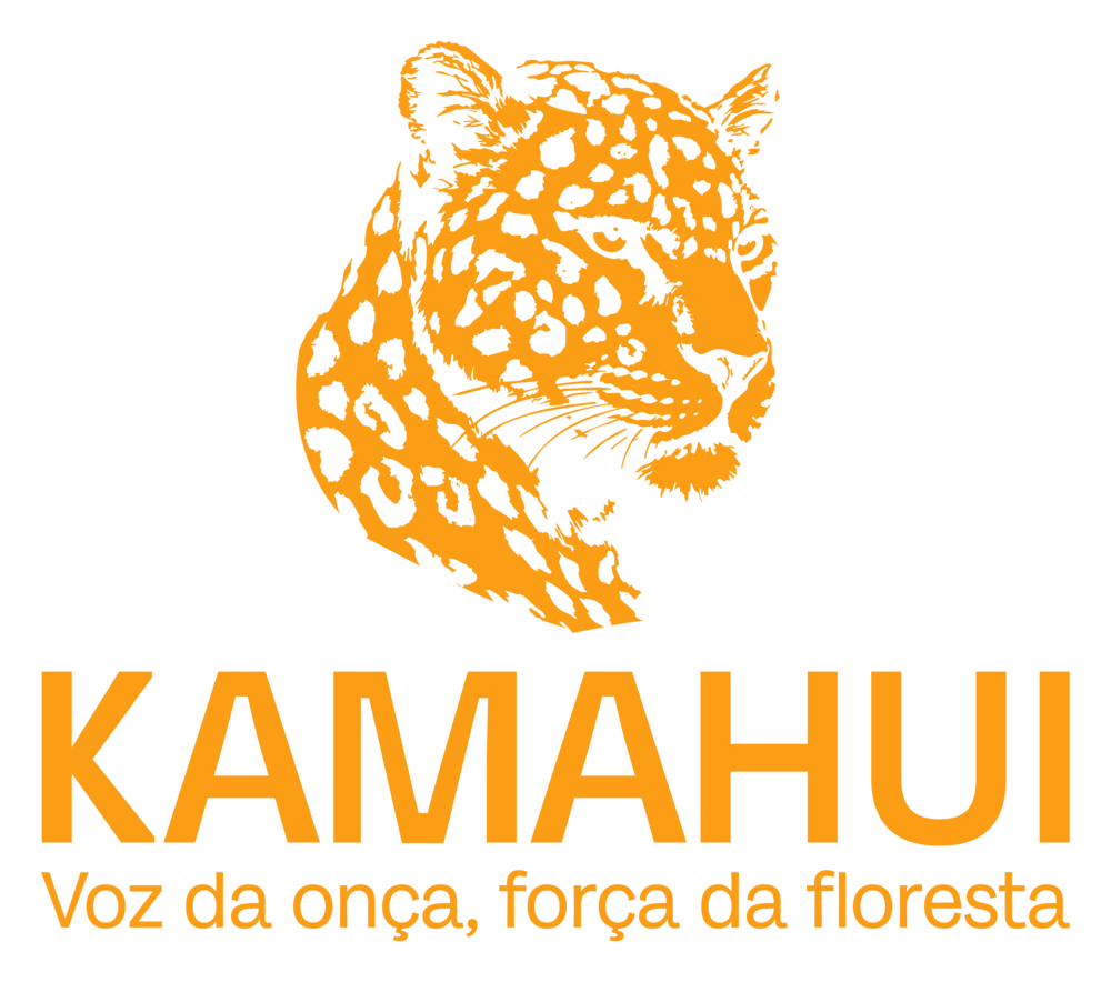 Kamahui — logo vertical slogan amarelo respiro